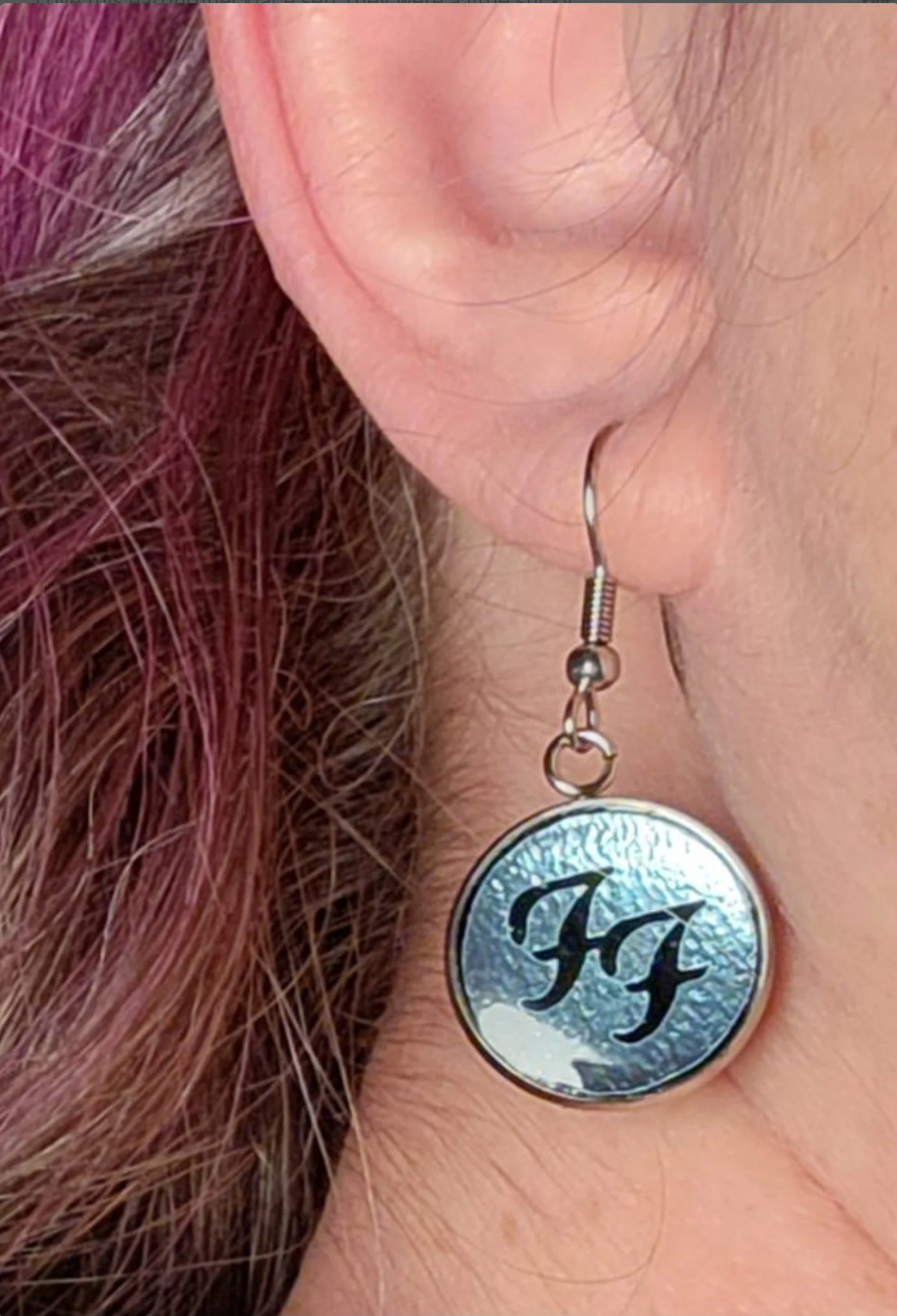 Earrings - inspired by Dave's Pelham Blue Gibson guitar - with or without feathers