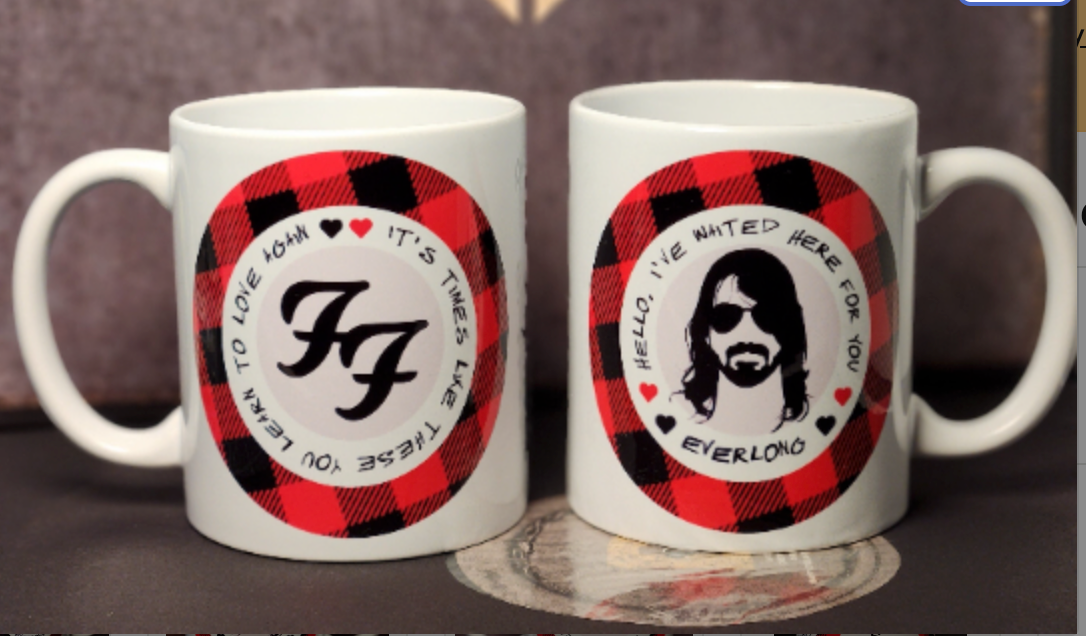 Mug - FF - Dave Grohl - Everlong and Times Like These lyrics - double sided