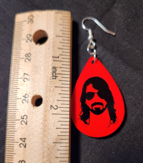 Earrings - Dave Grohl with shades - double sided earrings